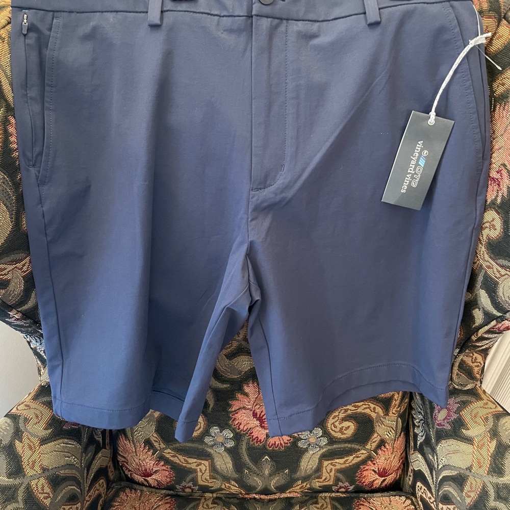 Vineyard Vines NEW Stretch OTG Shorts in Blue Blazer